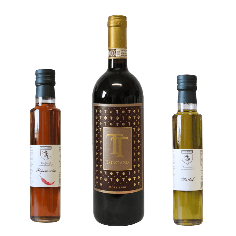 Morellino di Scansano 2019, Truffle Oil, Pepper Oil - 3 bottles