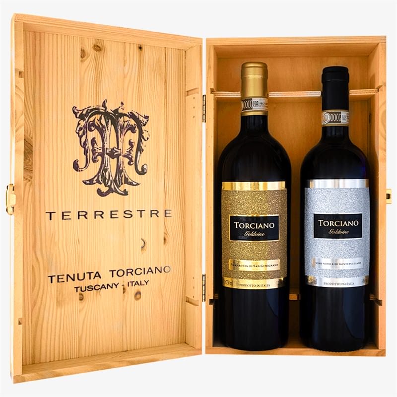 "GOLDVINE Kit" - 2 Bottiglie - Vernaccia di San Gimignano 2020 - Vino Nobile di Montepulciano 2017