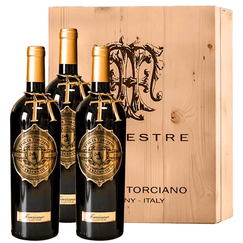 2011 Trecento  and - 300 Year Anniversary - 3 bottles case including wooden box, tuscany
