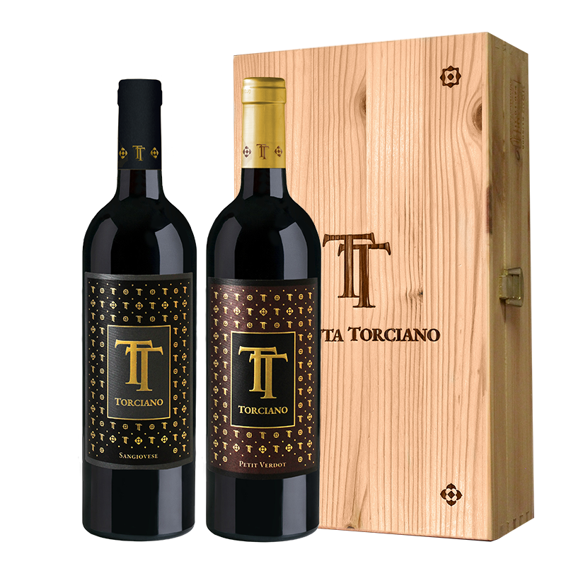 "MONOGRAM TT" Toscana IGT - cassa luxury, 2 bottiglie Inclusa scatola in cartone