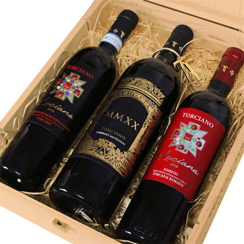 Gift Case - Dessert wines and Cabernet with Wooden Box