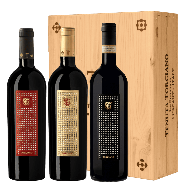 Gioiello Collection : Bolgheri, Brunello, Tuscan Blend Reserve 2020 - 2016 - 2015 with Wooden Box