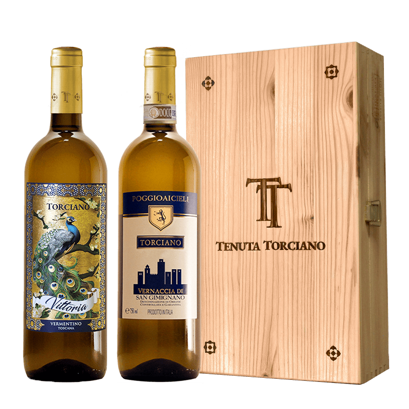 Torciano bottled Vermentino "Peacock", Vernaccia of San Gimignano "Poggioaicieli"