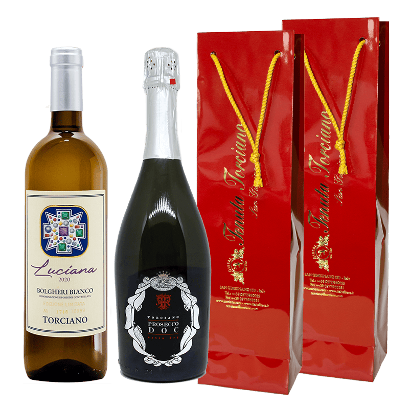 2020 - 2022 Torciano bottled Bolgheri "Luciana", Prosecco – Gift bags included