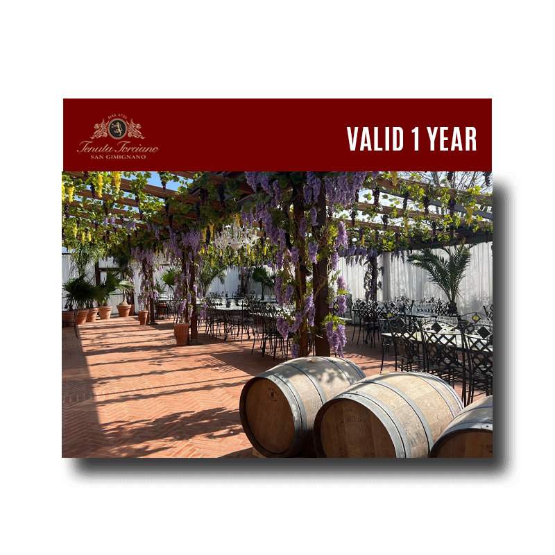 Tenuta Torciano Winery - Dinner in veranda wine room (x 1 person) - Gift Voucher