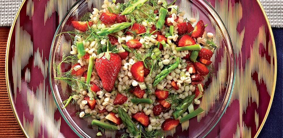 barley salad asparagus strawberry