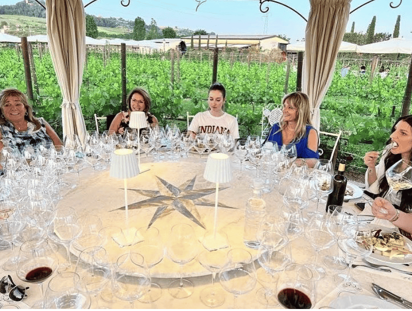 Romantic lunch in vineyard