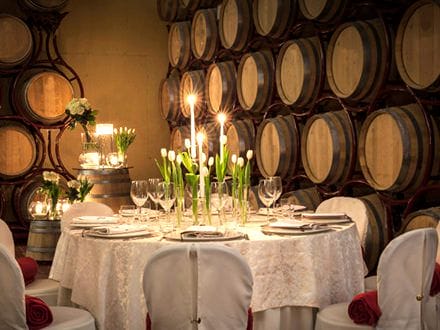 Dinner in Wine Cellar