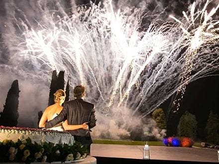 Dinner with fireworks