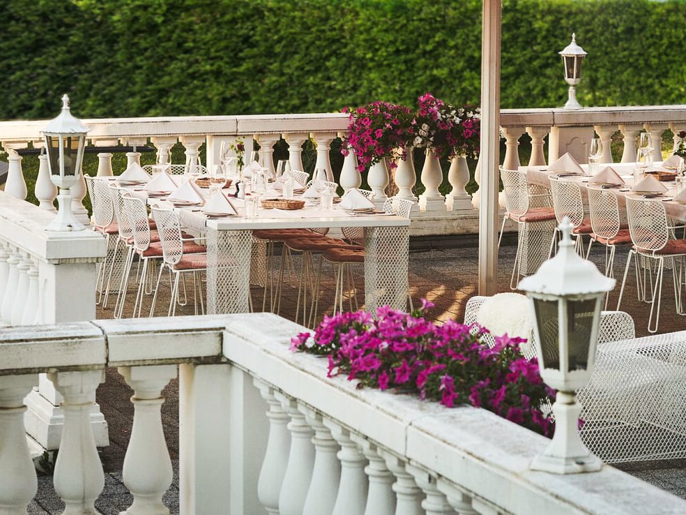 Romantic lunch in vineyard